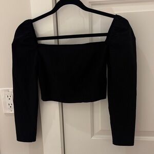 Urban Outfitters Black Square Neck Blouse